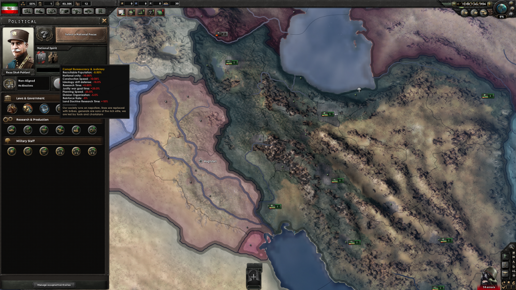 HoI4 Mod Persia Rising イランを強化しペルシャ帝国を目指す